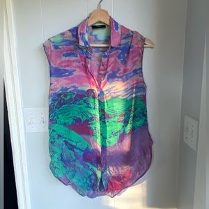 Vintage psychedelic dessert print Diesel sleeveless blouse